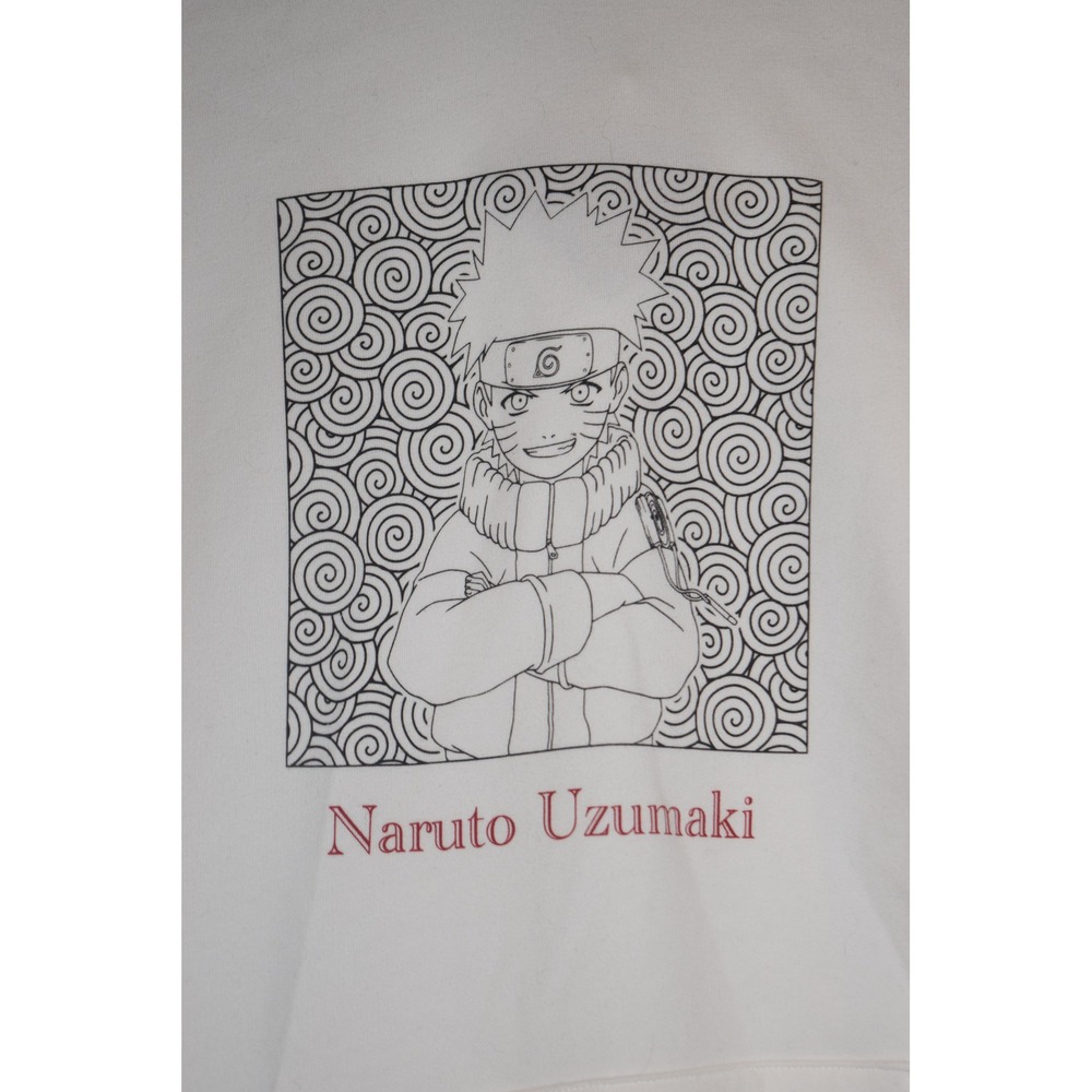 NWT Difuzed Naruto Uzumaki Graphic Hoodie Pulllover White Size L‎ Anime Manga